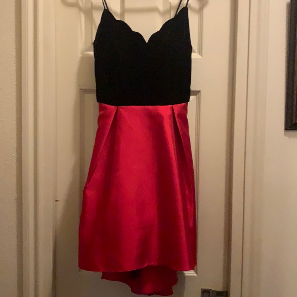 Red and black dress
